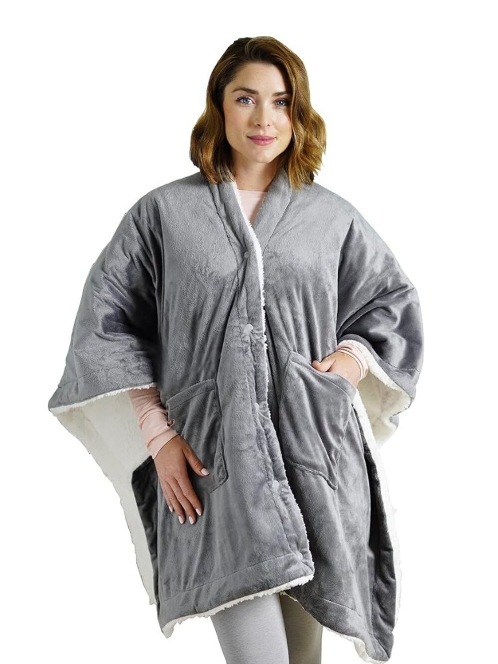 Heated Plush Shawl | Soft Micromink & Sherpa Fabric | Pure Enrichment PureRelief